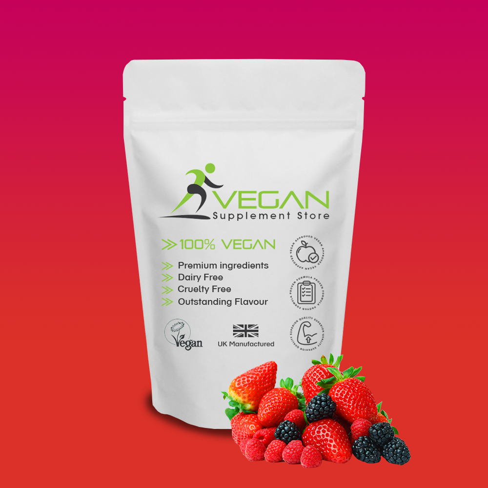 red fruits vegan and gluten free pre workout powder