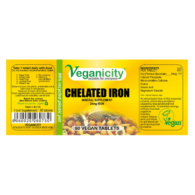 Vegan Chelated Iron Supplement Ingredients