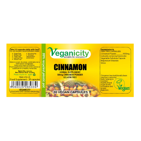 Vegan Cinnamon Supplement Ingedients