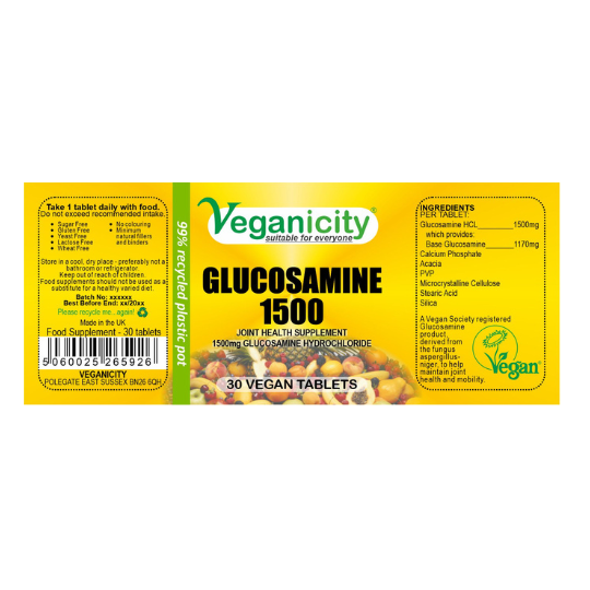 Vegan Glucosamine HCI supplement ingredients 