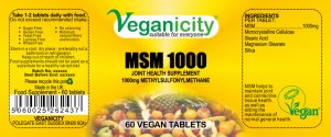 Vegan MSM 1000mg Tablets