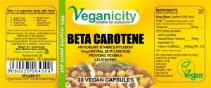 Vegan Beta Carotene 15mg Capsules