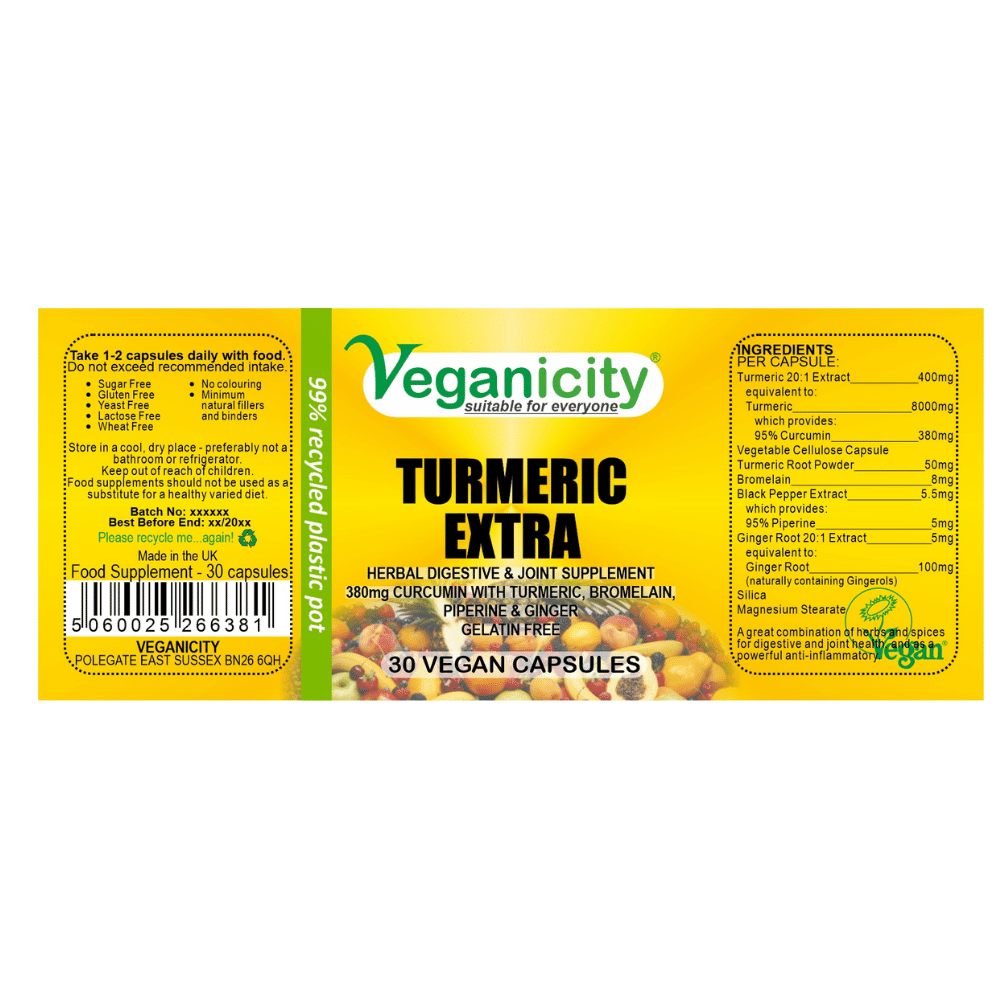 Vegan Turmeric Curcumin Capsules Ingredients